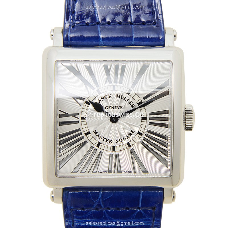 Franck Muller 6002 H QZ REL R Master Square - Quartz - Silver - Buckle - Blue Alligator