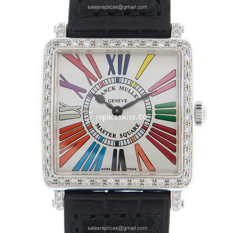 Franck Muller Master Square - Quartz - White Dial - Leather Strap - Buckle Clasp