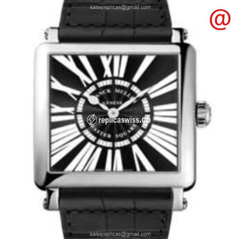 Franck Muller Master Square Replica - Quartz - Stainless Steel Case - White Dial, Black Alligator Strap - Luxury Replica MASTER SQUARE Watch