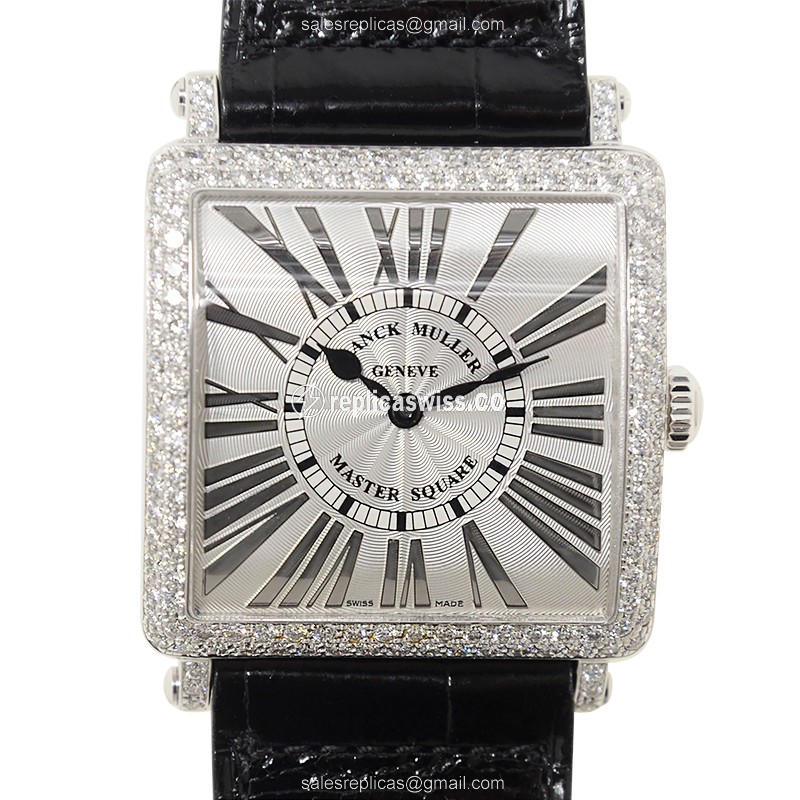 Franck Muller Master Square Watch Quartz Silver Dial Leather