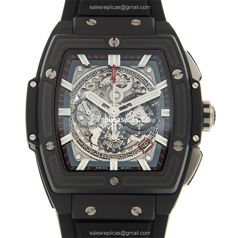 Hublot Spirit of Big Bang Replica - Automatic - Ceramic & Steel - Gray Dial - Black Rubber Strap