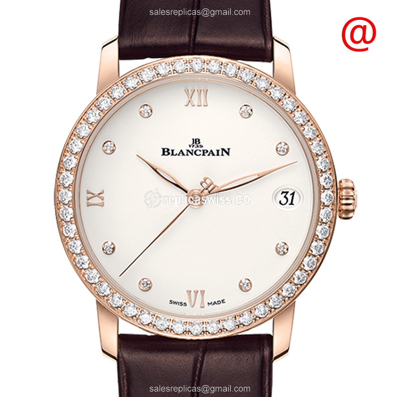 Blancpain Villeret 6127-2987-55A - Auto 18kt Rose Gold - Beige Dial - Alligator Brown Strap - Luxury Replica VILLERET Watch