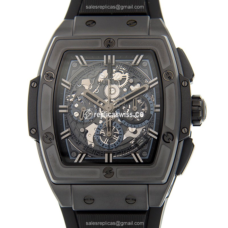 Hublot BIG BANG Replica - Automatic - Ceramic Case - Black Dial - Rubber Strap