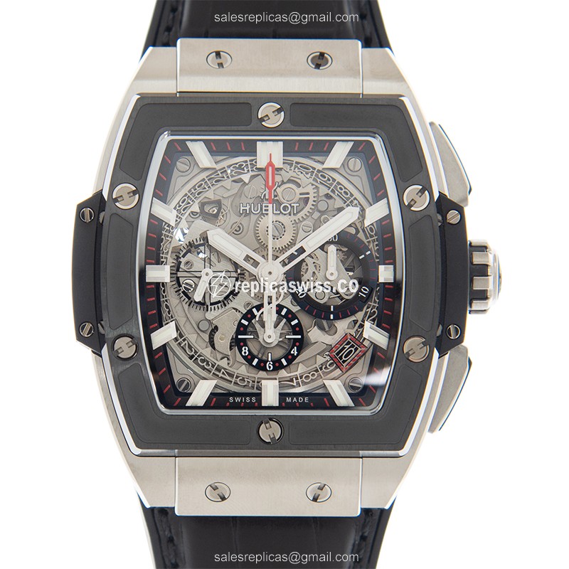 Hublot Spirit of Big Bang Replica - Automatic - Titanium Case - Silver Dial - Black Rubber Strap - Luxury Replica SPIRIT OF BIG BANG Watch