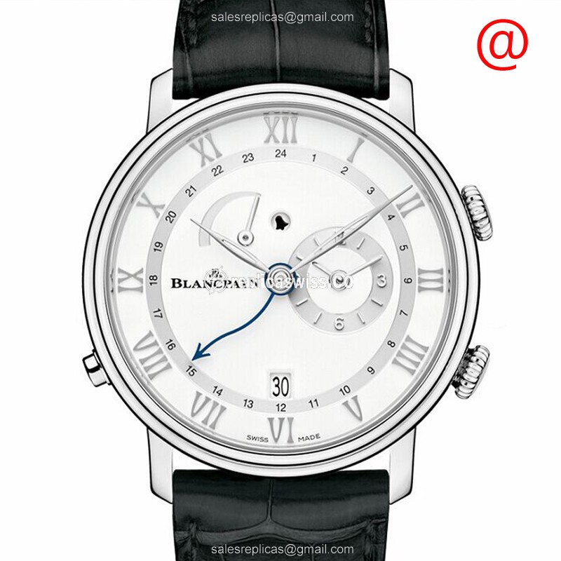 Blancpain Villeret Replica - Automatic - Stainless Steel - White Dial - Black Alligator Buckle - Luxury Replica VILLERET Watch