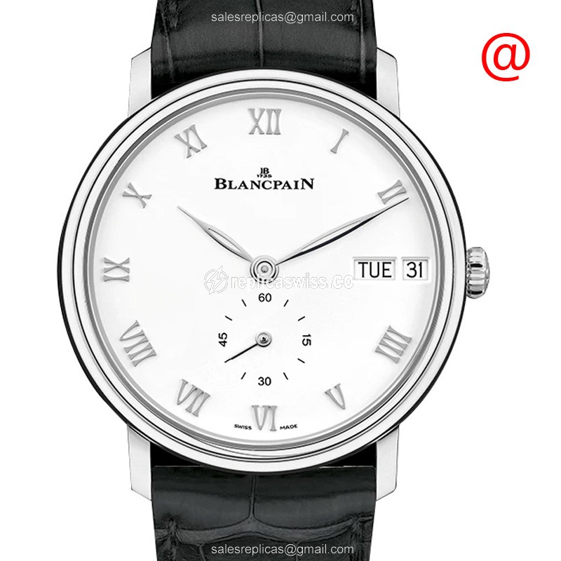 Blancpain 6652-1127-55B CLASSIQUE - Auto - Stainless - White Dial - Black Leather - Buckle Clasp - Luxury Replica CLASSIQUE Watch