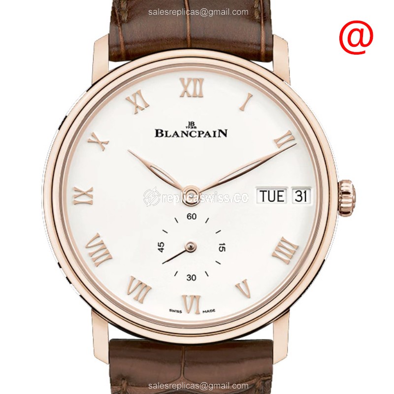 Blancpain CLASSIQUE 18kt Rose Gold Auto - White Dial Brown Leather Buckle - Luxury Replica CLASSIQUE Watch