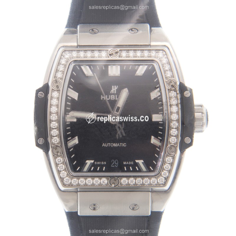 Hublot Spirit of Big Bang Replica - Automatic - Titanium Case - Black Dial - Rubber Strap