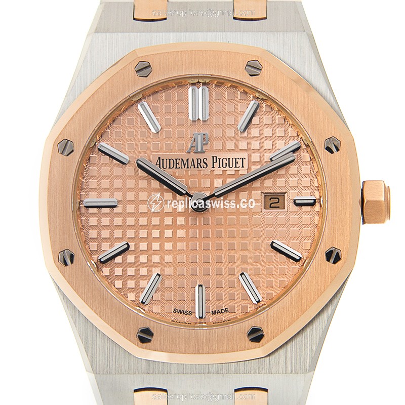 Audemars Piguet Royal Oak Quartz 18kt Rose Gold & Steel - Automatic - Gold Dial - Steel Case