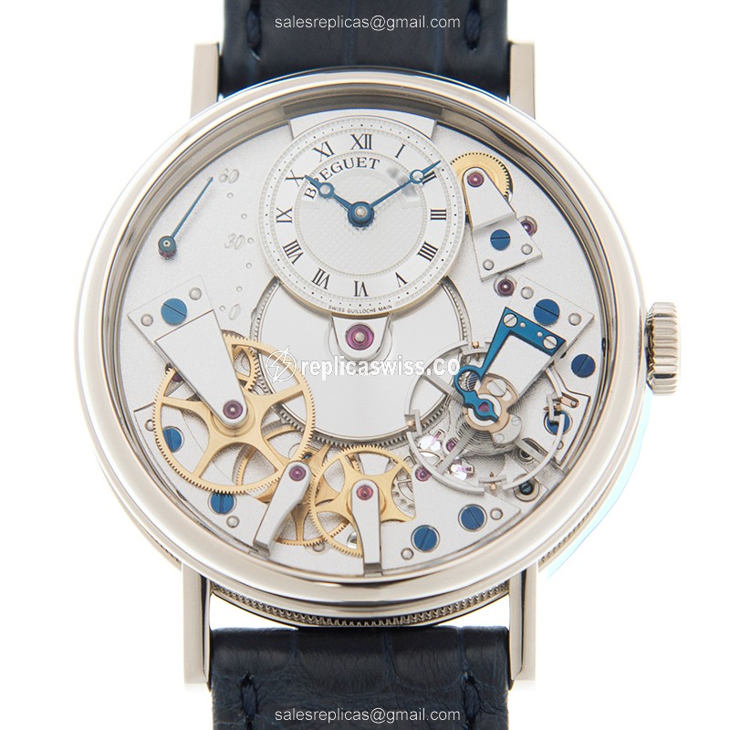 Breguet Tradition Replica - Automatic - 18kt White Gold - Silver Dial - Black Alligator Strap