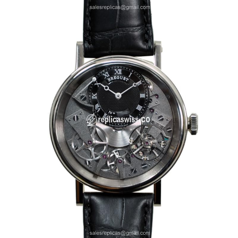 Breguet 7057BB Tradition - Manual Wind - 18kt Gold - Dark Grey Dial - Black Alligator Strap
