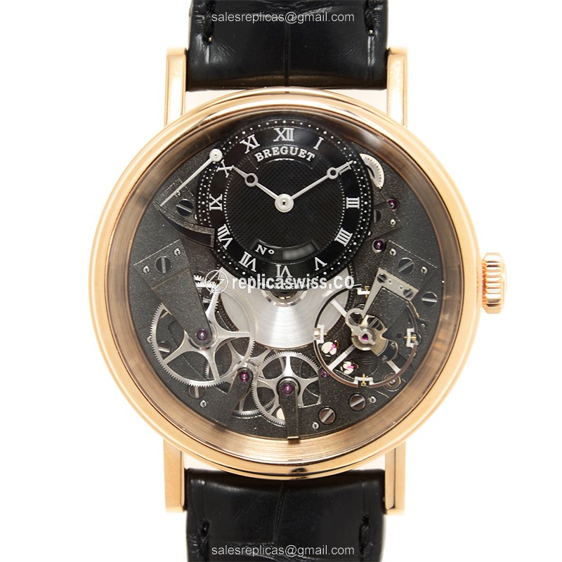 Breguet 7057BR Tradition - Manual Wind - 18kt Rose Gold - Gray Dial - Black Alligator Strap