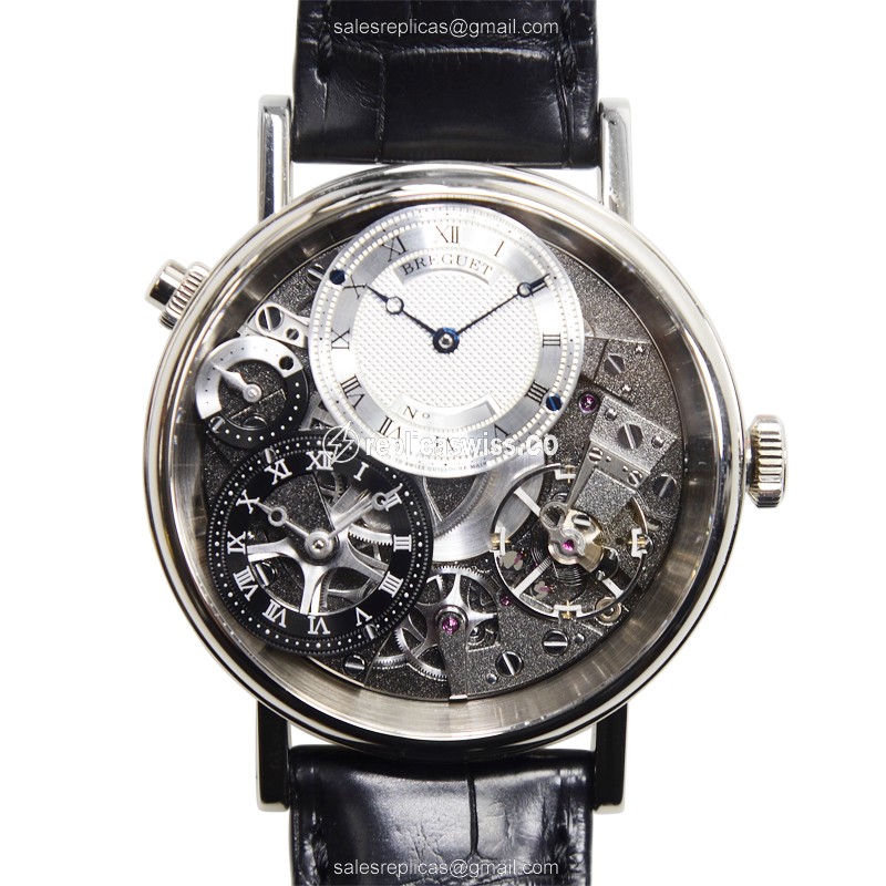 Breguet Tradition Replica - Manual Wind - 18kt White Gold - Gray Dial - Black Alligator Strap