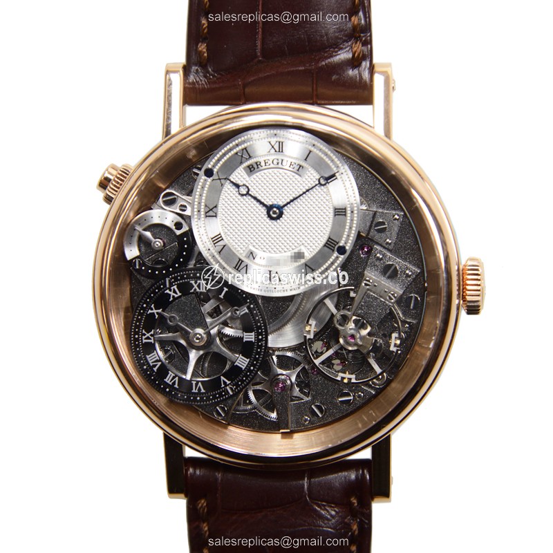 Breguet 7067BR/G1/9W6 - Manual Wind - 18kt Rose Gold - Dark Grey - Brown Alligator