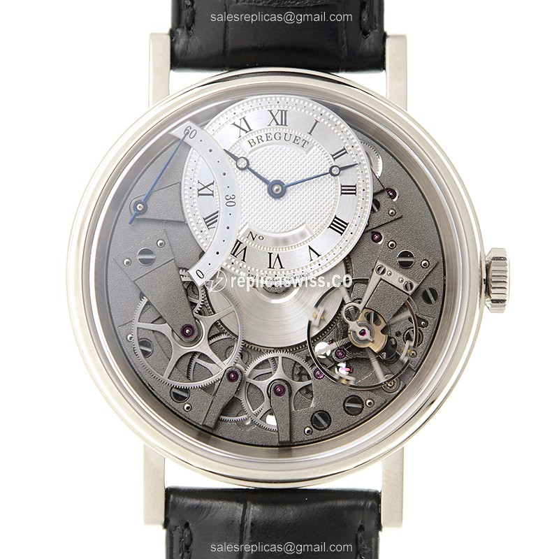 Breguet Tradition 7097BB/G1/9WU - Automatic 18kt White Gold - Silver Dial, Black Alligator Strap