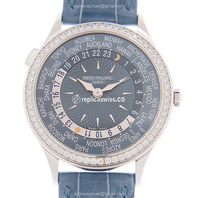 Patek Philippe 7130G Replica - Automatic - Blue Dial - Alligator