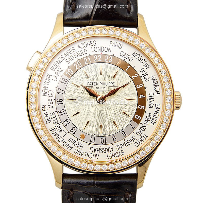 Patek Philippe 7130R-010 - Auto 18kt Rose Gold & Diamonds - White Dial, Black Alligator Buckle