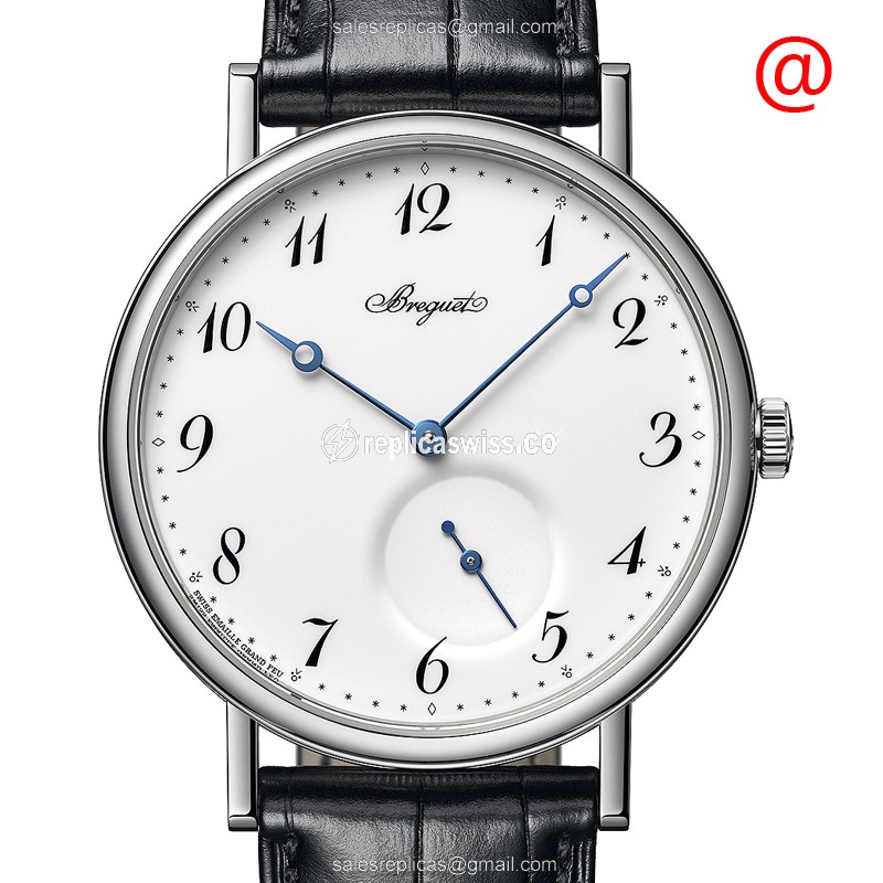 Breguet 7147BB/29/9WU Classic - Automatic - 18kt White Gold - White Dial - Black Alligator Strap - Luxury Replica CLASSIC Watch