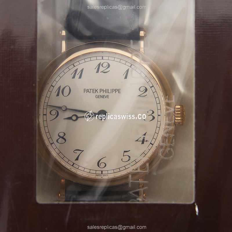 Patek Philippe Replica - 7200R-001 - Automatic - Rose Gold - Beige Dial - Brown Strap - Luxury Replica CALATRAVA Watch