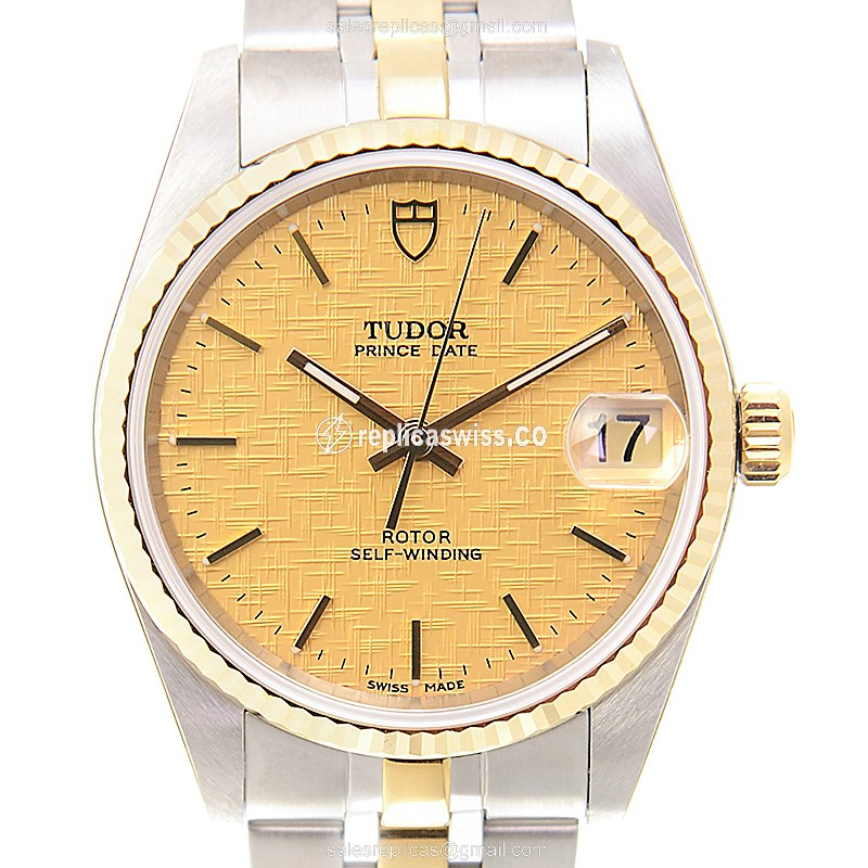 Tudor Glamour Date Replica - Automatic - Gold & Steel - Silver Dial - Steel Strap - Luxury Replica GLAMOUR DATE Watch