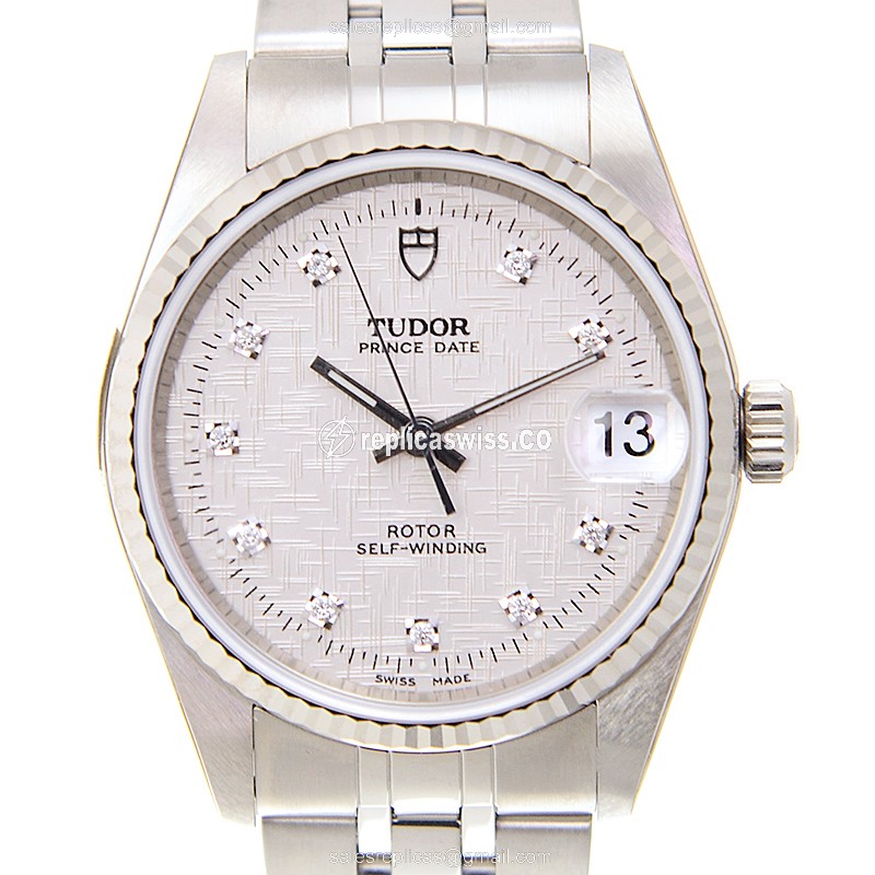 Tudor Heritage Advisor Replica - Automatic - 18kt White Gold - Silver Dial - Steel Strap - Luxury Replica HERITAGE ADVISOR Watch
