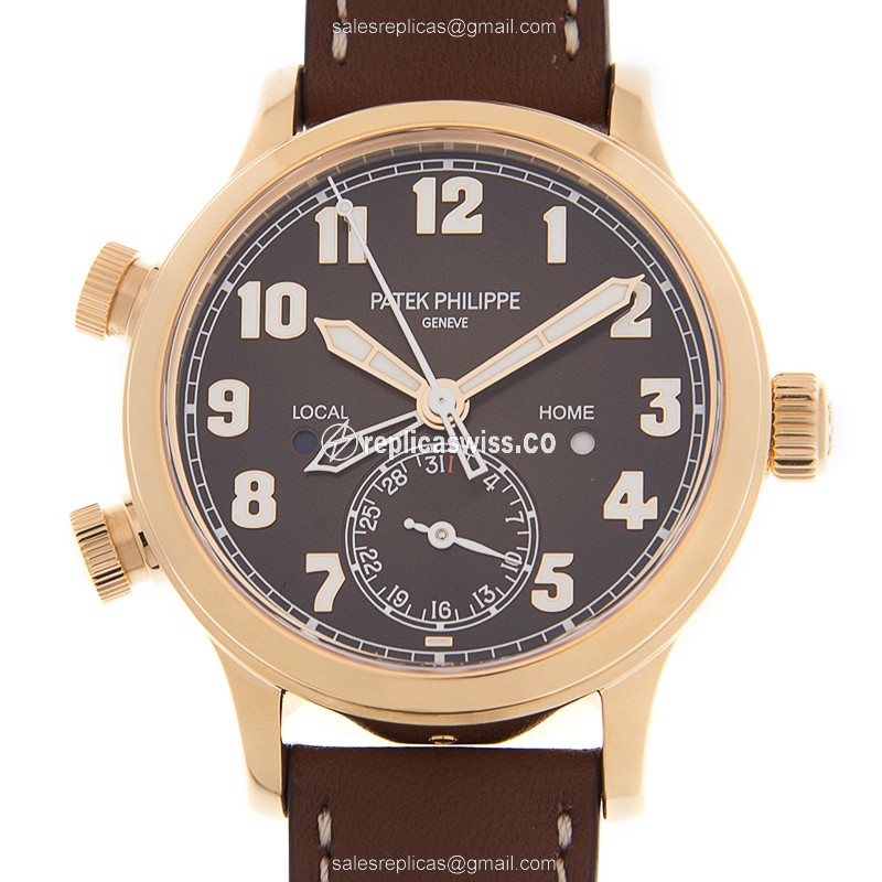 Patek Philippe 7234R-001 Complications - Auto 18kt Rose Gold - Brown Dial, Alligator Brown