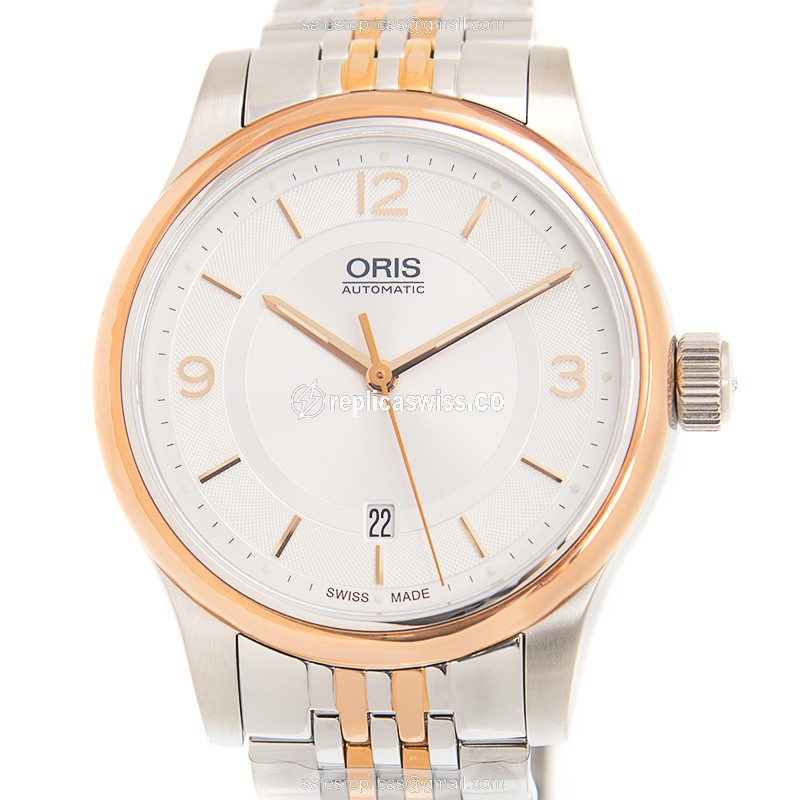 Oris Classic Date Replica - Automatic - Silver Dial - Gold-Plated Case - Steel Strap - Luxury Replica CLASSIC DATE Watch