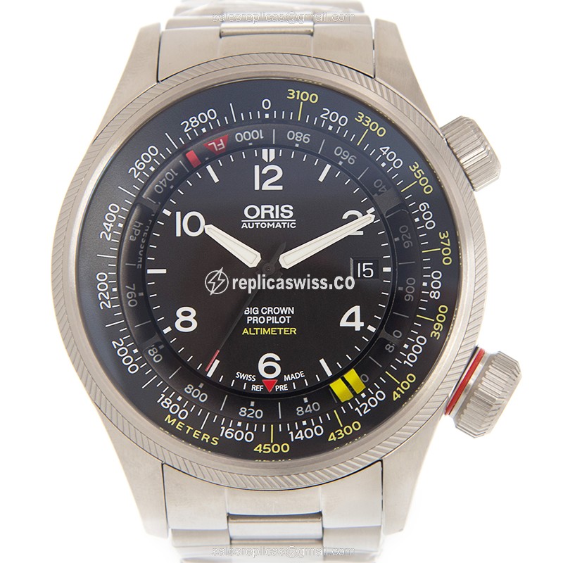 Oris Aviation Replica - Automatic - Black Dial - Steel Case & Band - Luxury Replica AVIATION Watch