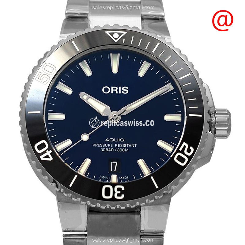 Oris AQUIS Replica - Automatic - Steel Case - Blue Dial - Silver Strap