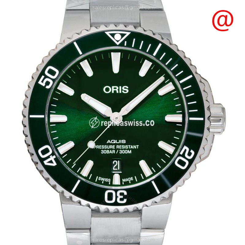 Oris AQUIS Replica - Automatic - Green Dial - Steel Case & Band - Clasp