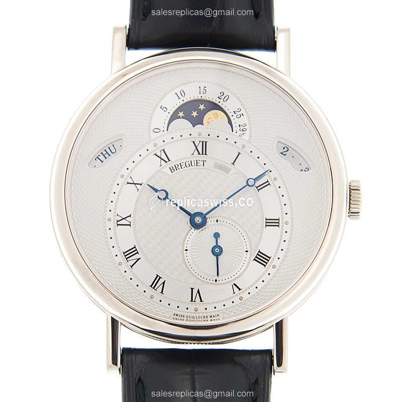 Breguet 7337BB/1E/9V6 Classic - Auto - 18kt White Gold - Silver Dial - Black Alligator Strap