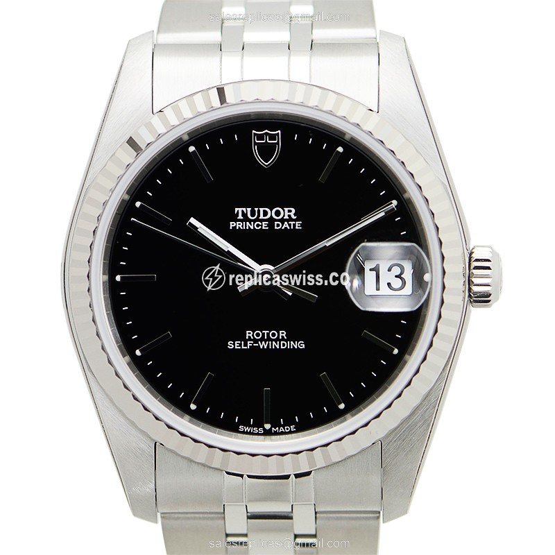 Tudor Prince Date Replica - Automatic - Black Dial - Steel Case & Band - Luxury Replica PRINCE DATE Watch