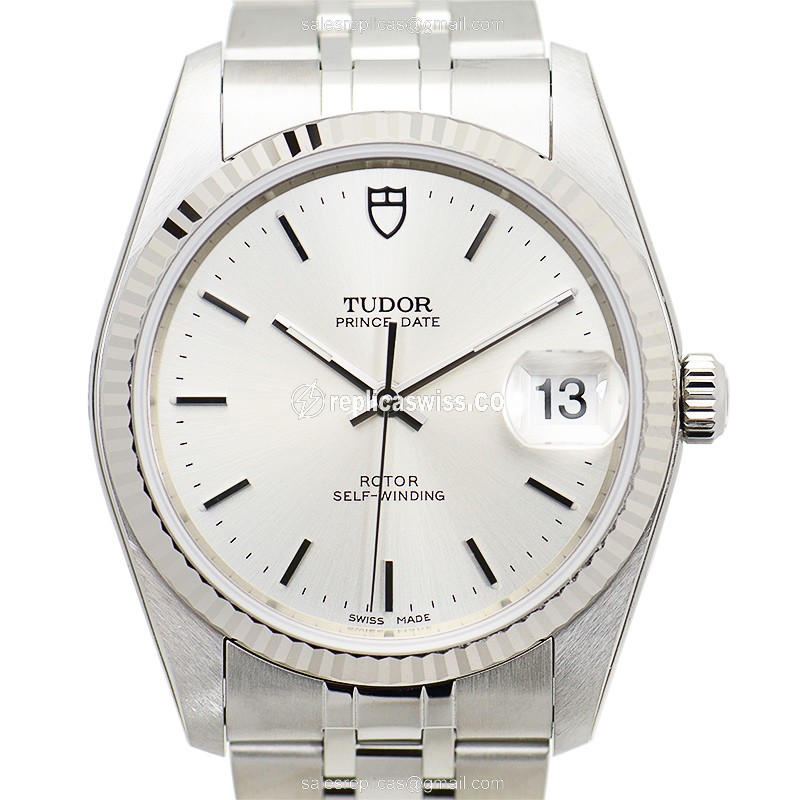 Tudor Prince Date Automatic Steel Silver Dial Clasp Silver Strap - Luxury Replica PRINCE DATE Watch
