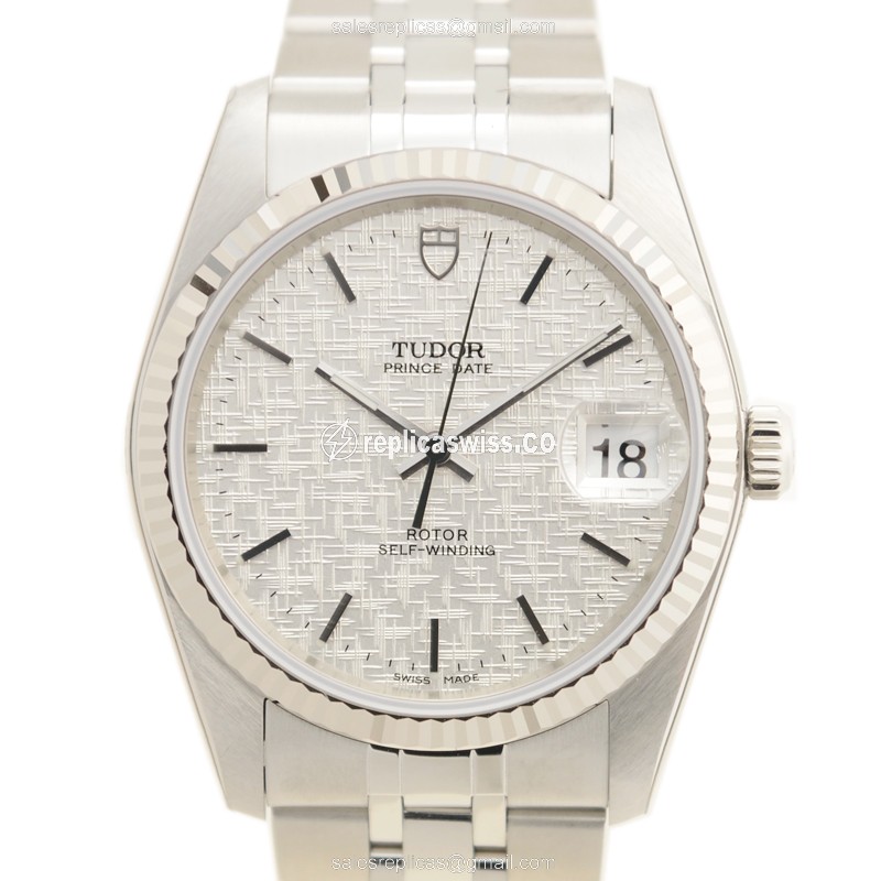 Tudor Prince Date Replica - Automatic - White Gold & Steel