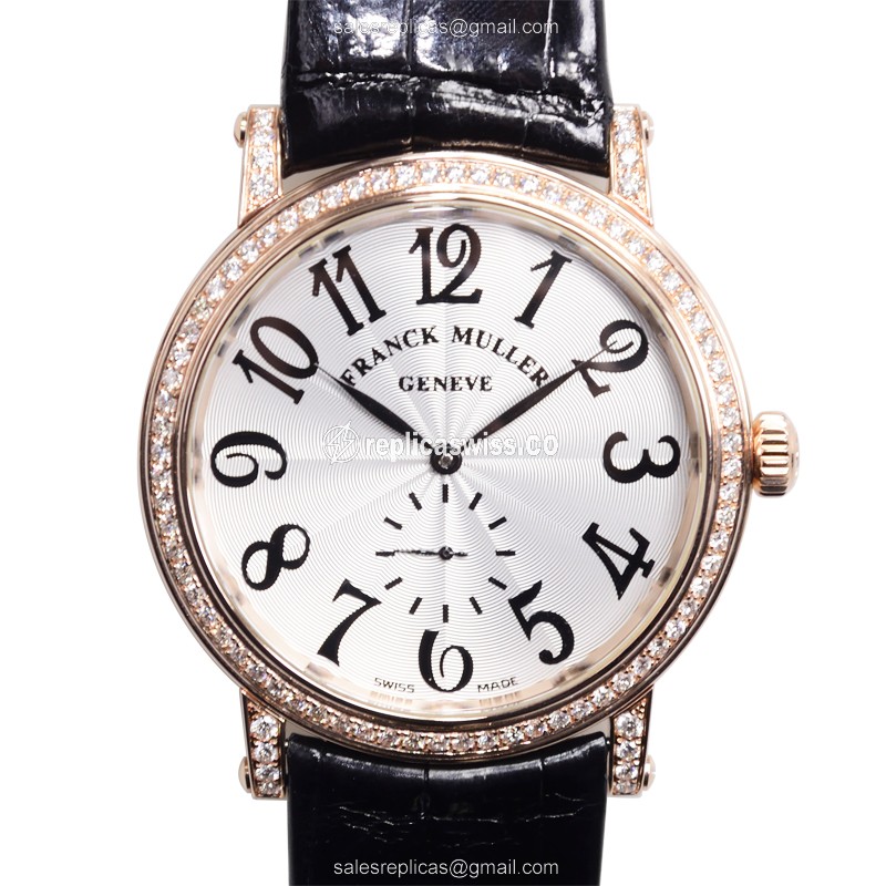 Franck Muller 7421 B S6 D LIBERTY - Automatic - Rose Gold Case - Diamonds, Silver Dial