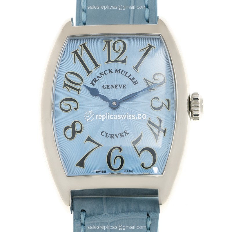 Franck Muller 7502 QZ AC Replica - Quartz - Steel Case - Blue Dial - Buckle Clasp