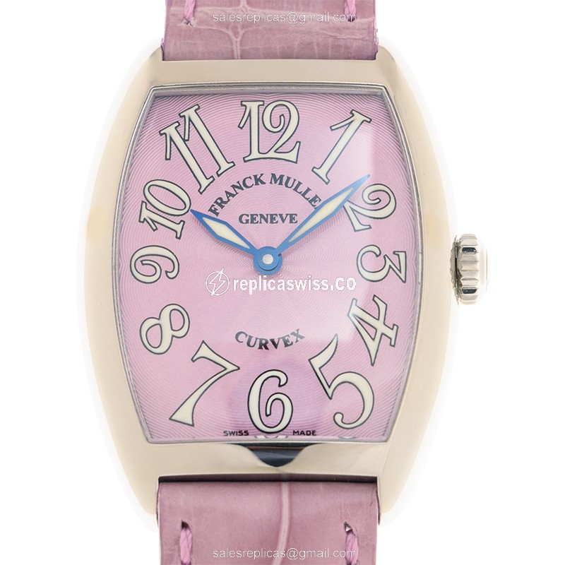 Franck Muller 7502 QZ Replica - Quartz - Steel Case - Purple Dial - Leather Strap