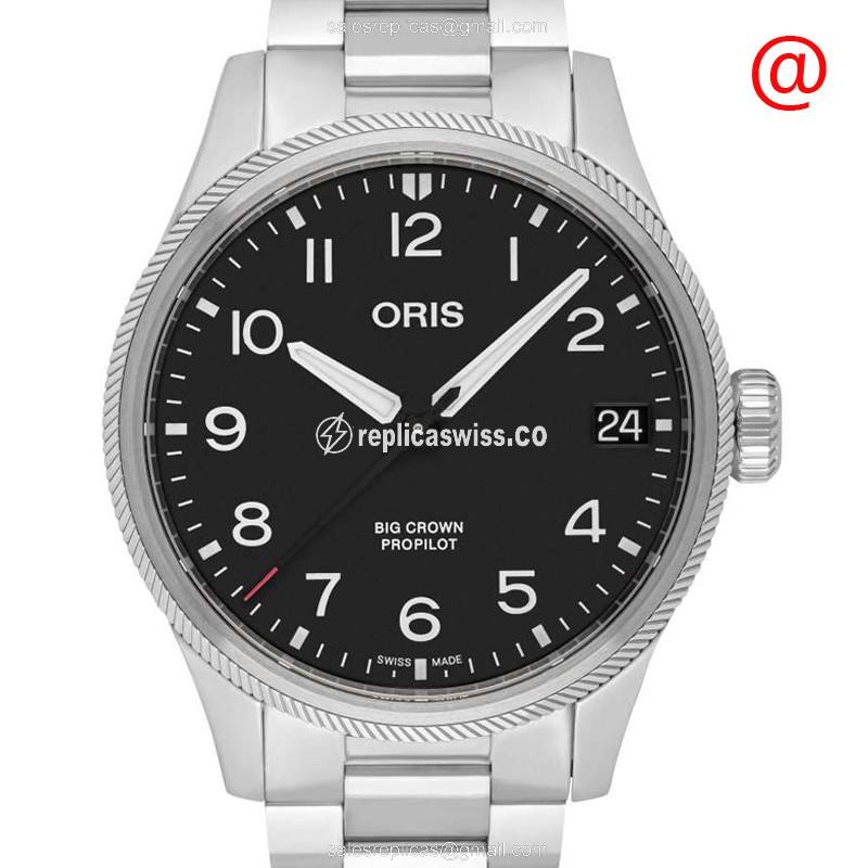 Oris BIG CROWN Replica - Automatic - Black Dial - Steel Case & Band - Clasp