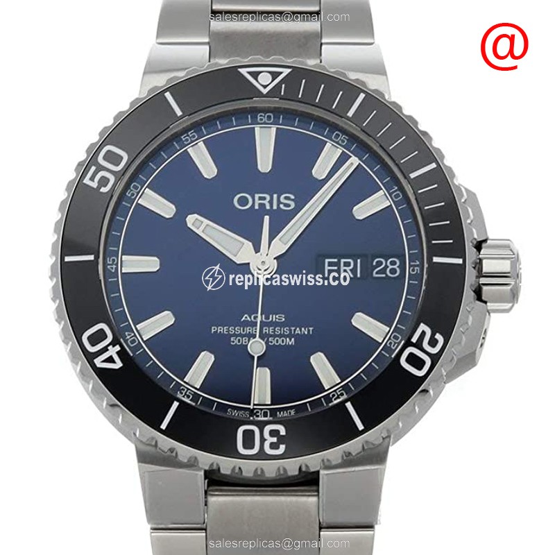 Oris AQUIS Replica - Automatic - Blue Dial - Steel Case & Band - Clasp - Luxury Replica AQUIS Watch