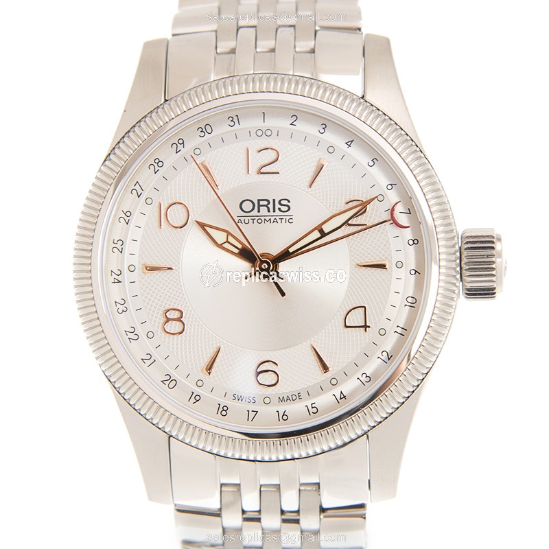 Oris 754 7679 4031 AVIATION - Automatic - Silver Dial - Steel Case & Band - Luxury Replica AVIATION Watch