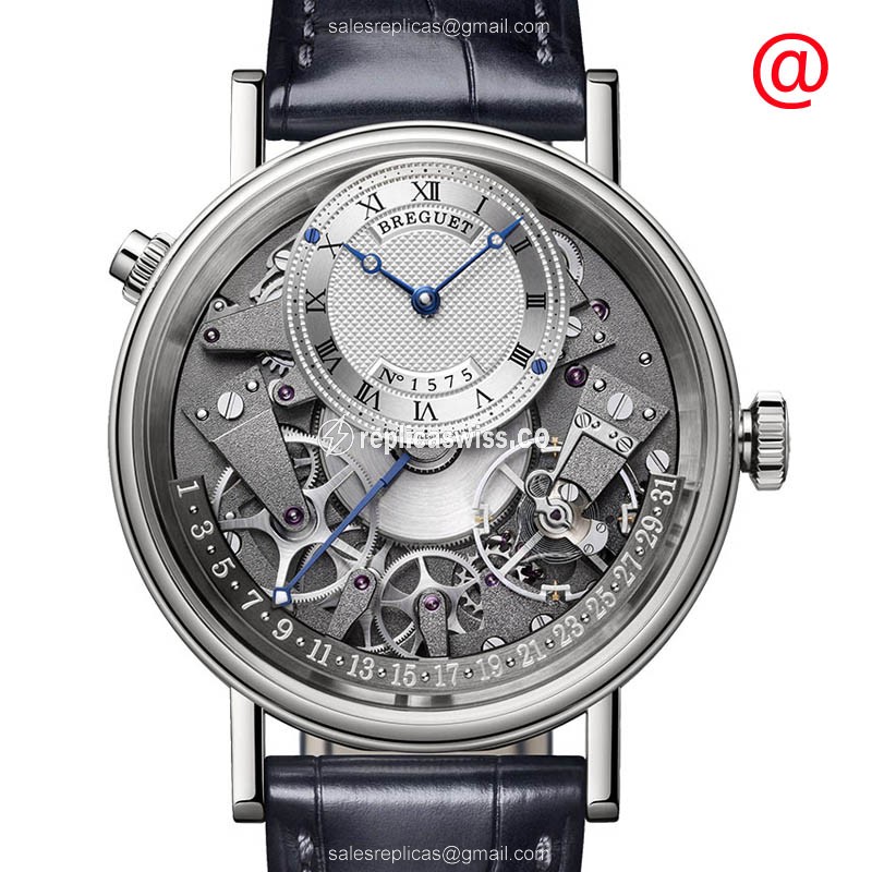 Breguet Tradition Replica - Automatic 18kt White Gold - Silver Dial - Black Alligator Buckle