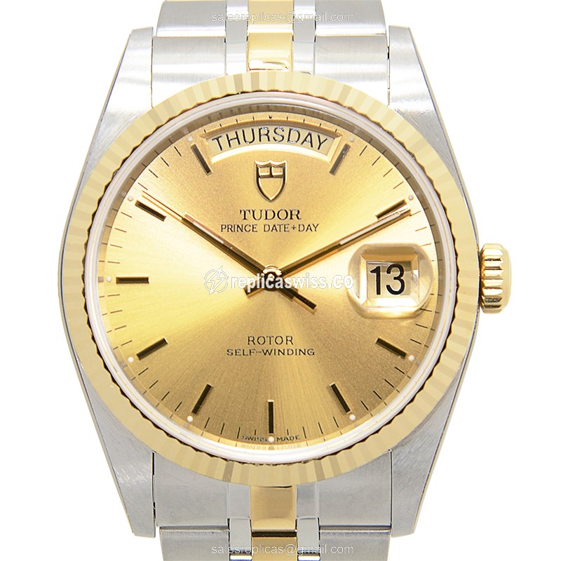 Tudor 76213-62483-CH Replica - Automatic - Gold & Steel Case - Gold Dial - Steel Band
