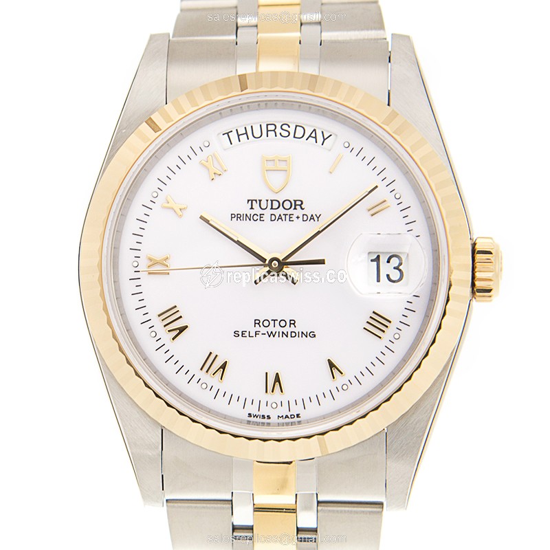 Tudor 76213-62483-WTRN Replica - Automatic - 18kt Gold & Steel - White Dial