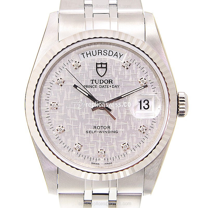 Tudor Prince Date-Day Replica - Automatic - Steel Case - Silver Dial - Silver Strap