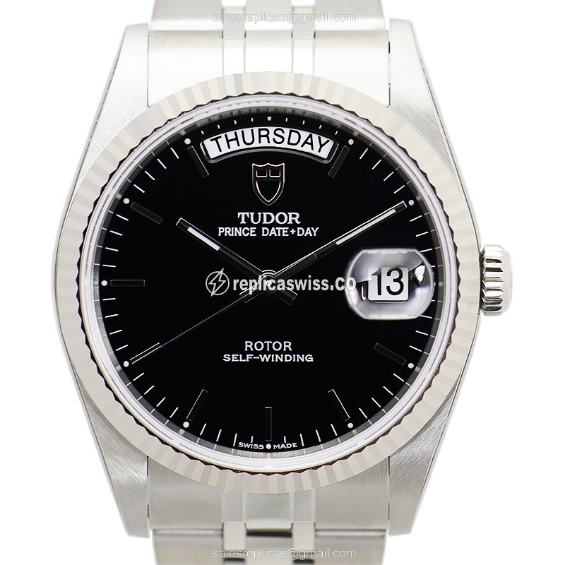 Automatic Tudor Prince Date-Day - Black Dial - Steel Case & Band - Clasp