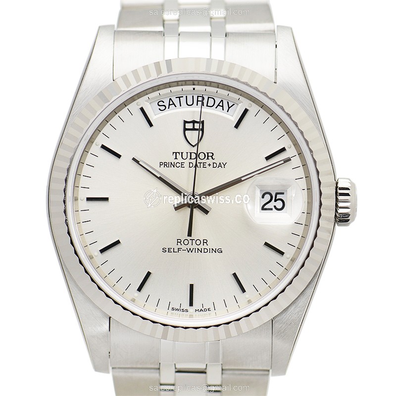 Tudor Prince Date-Day Replica - Automatic - Silver Dial - Steel Case & Strap - Luxury Replica PRINCE DATE-DAY Watch