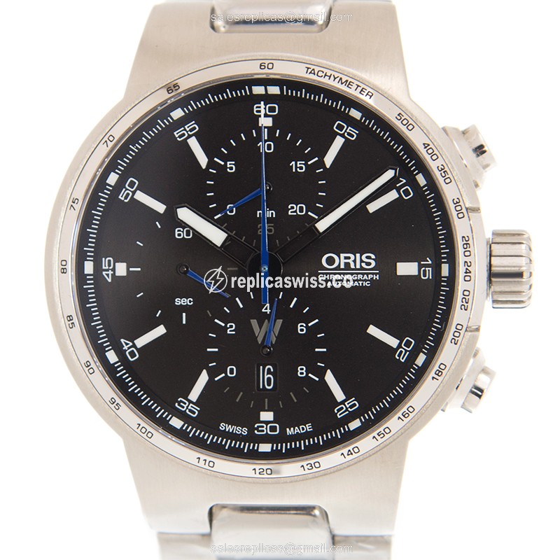 Oris MOTOR SPORT Replica - Automatic - Black Dial - Steel Case - Silver Band