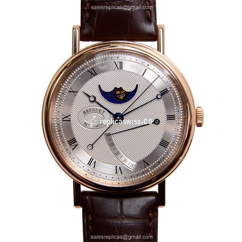 Breguet 7787BR/12/9V6 Classic - Automatic 18kt Rose Gold - Silver Dial - Brown Alligator Strap