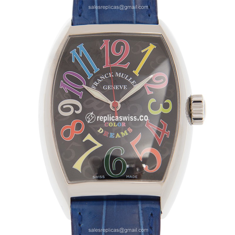Franck Muller 7851 SC COL DRM AC - Blue Cintree Curvex | Automatic | Steel Case | Black Dial | Buckle Clasp