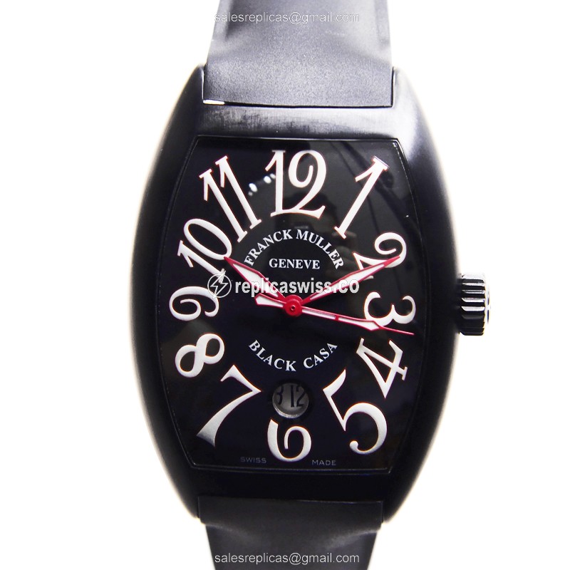 Franck Muller 7880 C DT NR RED CASA CINTREE CURVEX Automatic Titanium - Black Dial, Rubber Strap